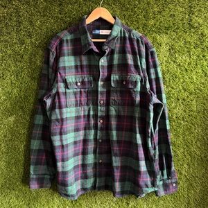 Old Navy Plaid Flannel Long Sleeve Button Up Shirt Big Tall